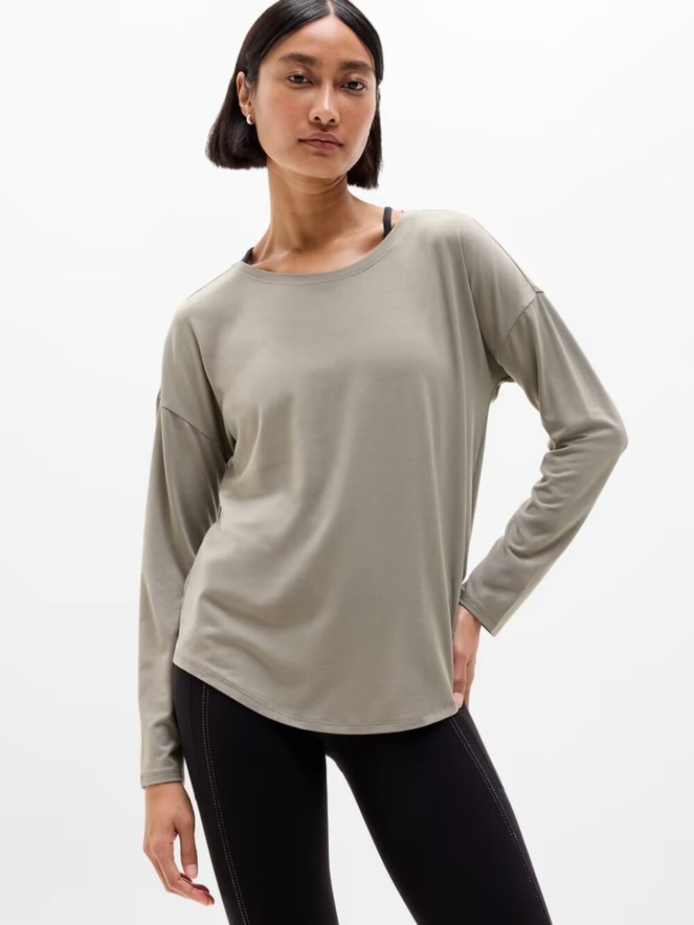New Athleta L Move With Ease Top Willow Green Large Regular